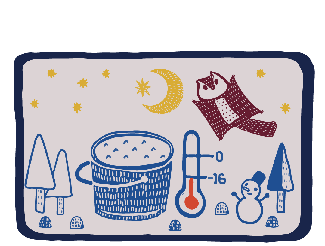 気温が氷点下16度以下になったさむーい晩、水を張ったバケツを外に出します。